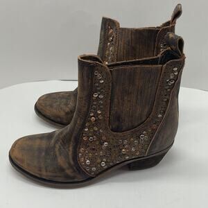 Sheridan Mia Womens Terry Brown Ankle Studded Boots 37